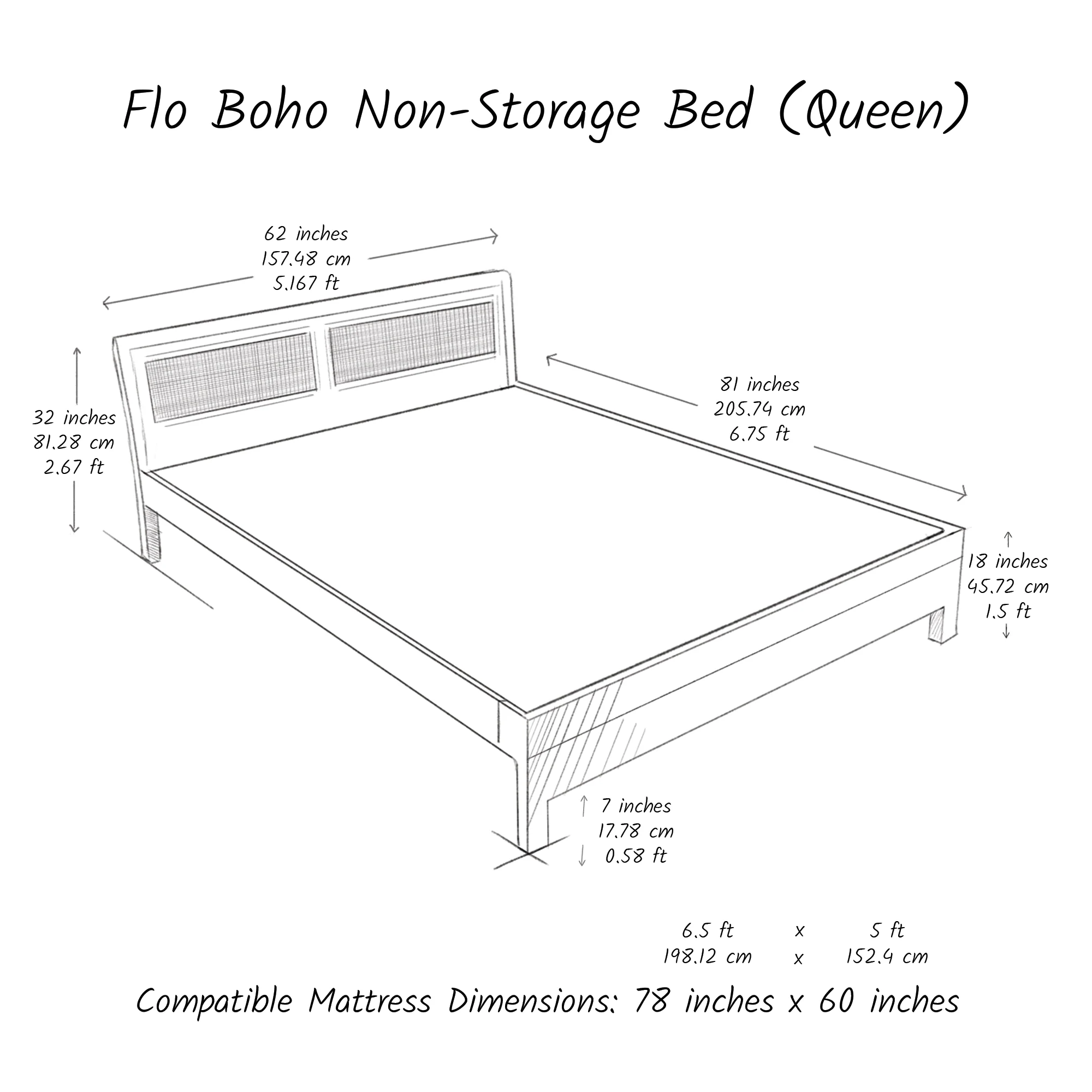 Boho Bed (Acacia Wood) - Image 7