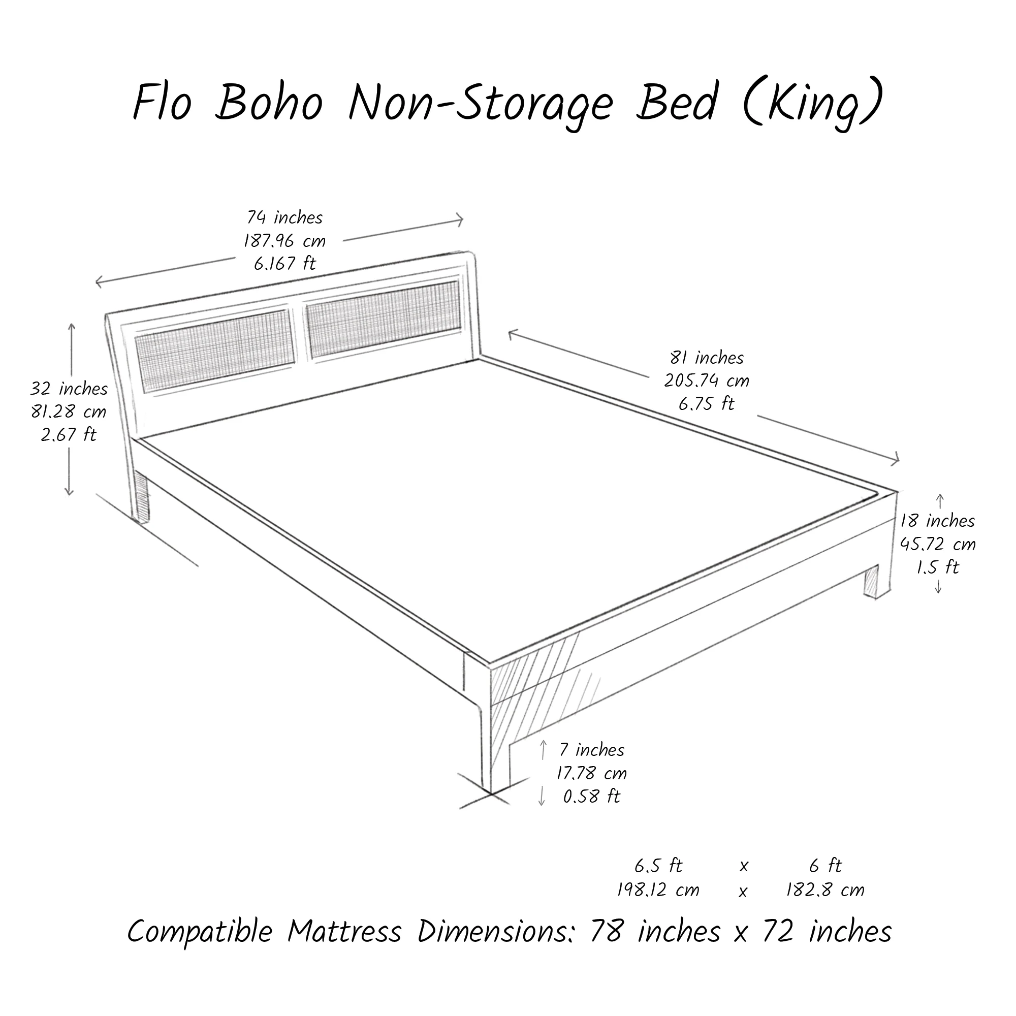 Boho Bed (Acacia Wood) - Image 8
