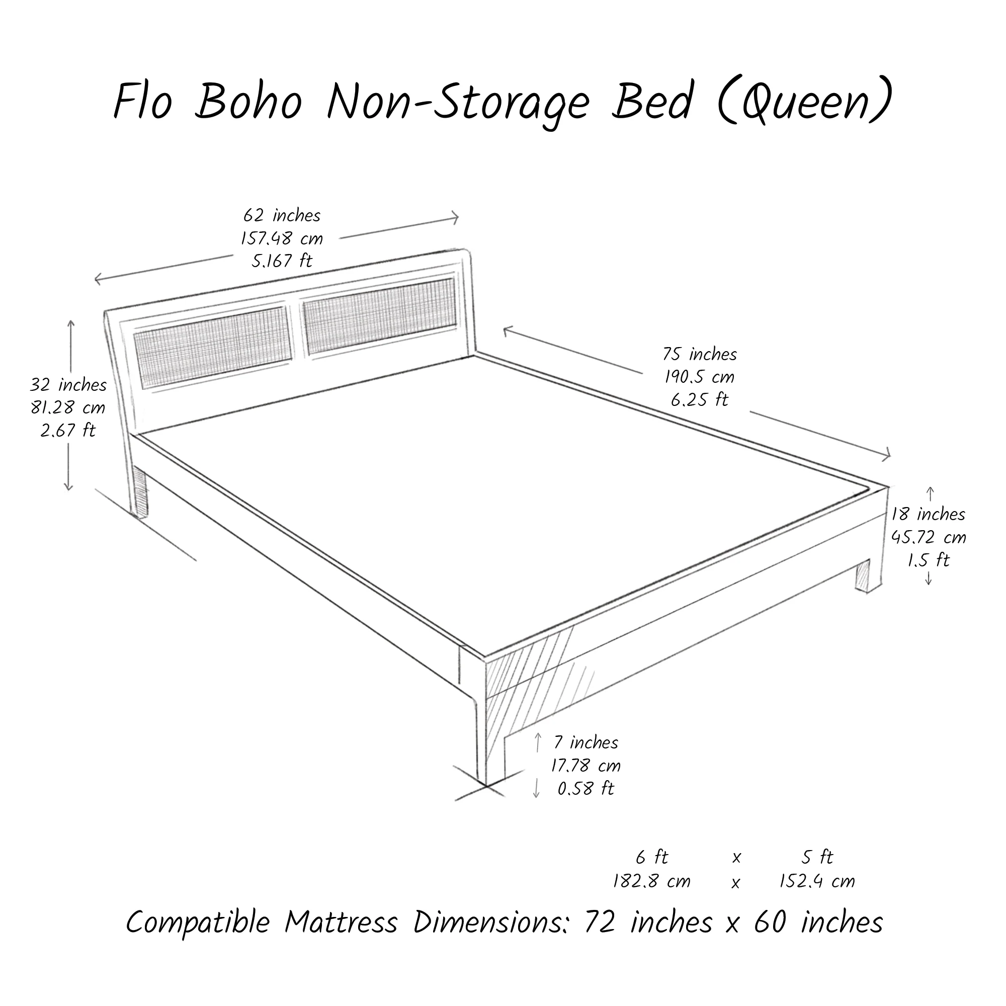 Boho Bed (Acacia Wood) - Image 9