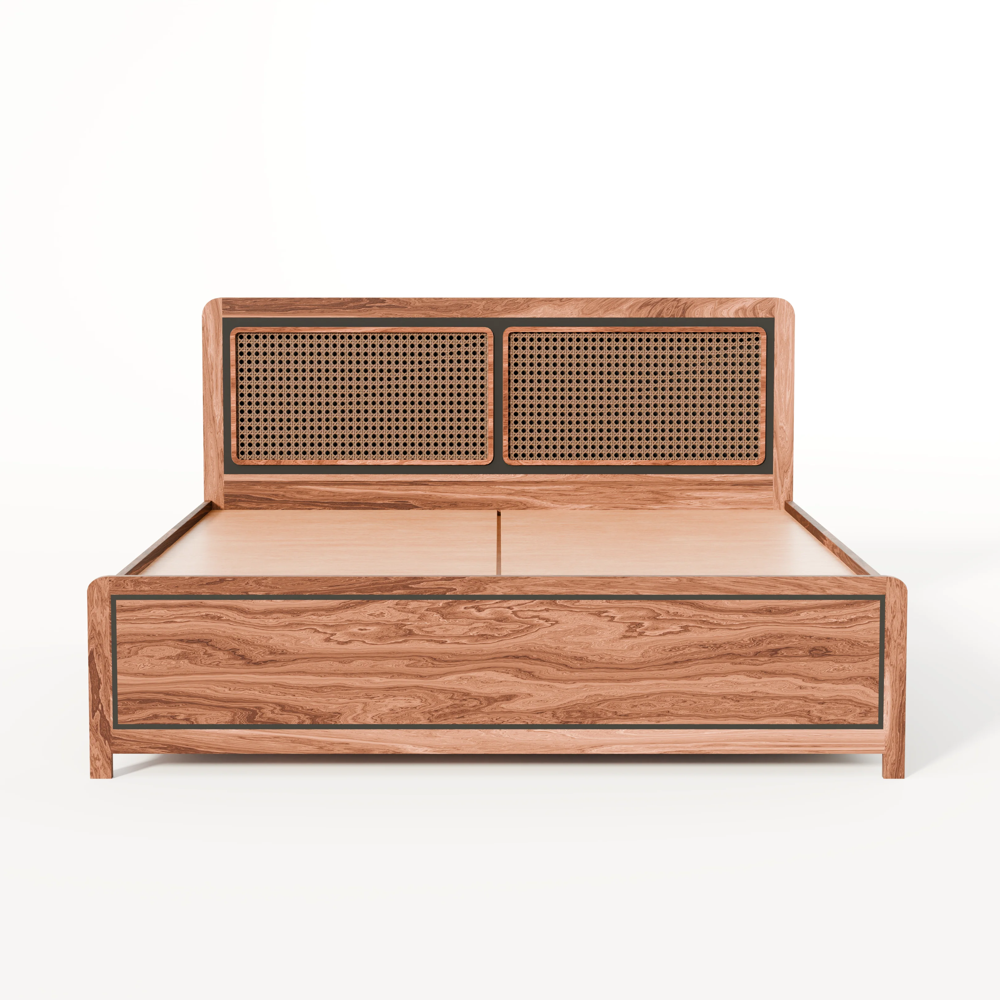 Boho Bed (Acacia Wood) - With Storage - Image 3