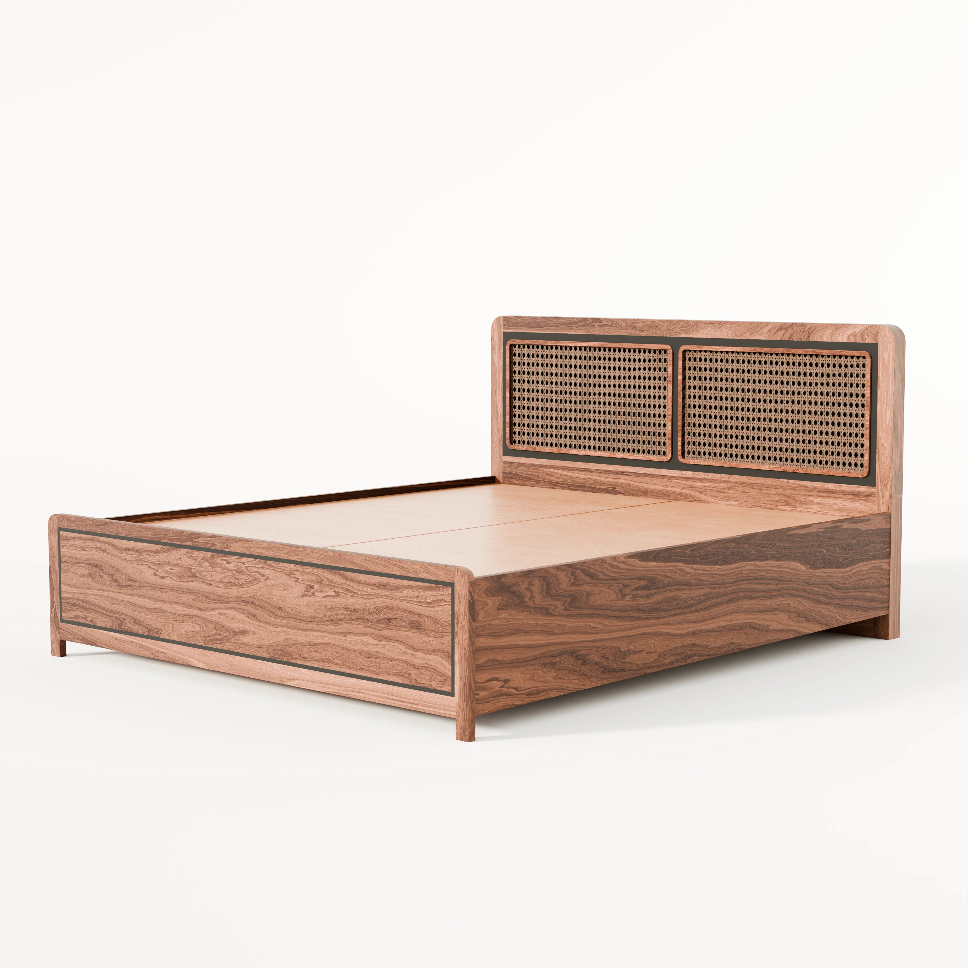 Boho Bed (Acacia Wood) - With Storage - Image 4